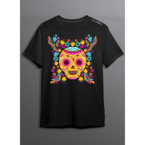 Floral Neon Skull T-Shirt