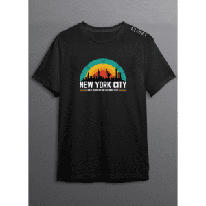 New York Retro Skyline Tee – Dreams, Skies, and Timeless Energy