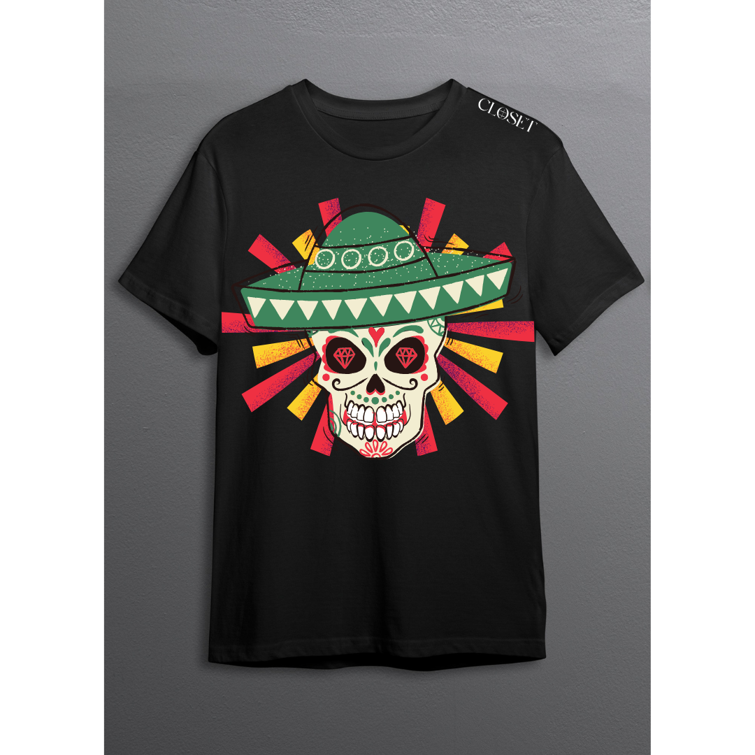 Fiesta Skull Sombrero T-Shirt