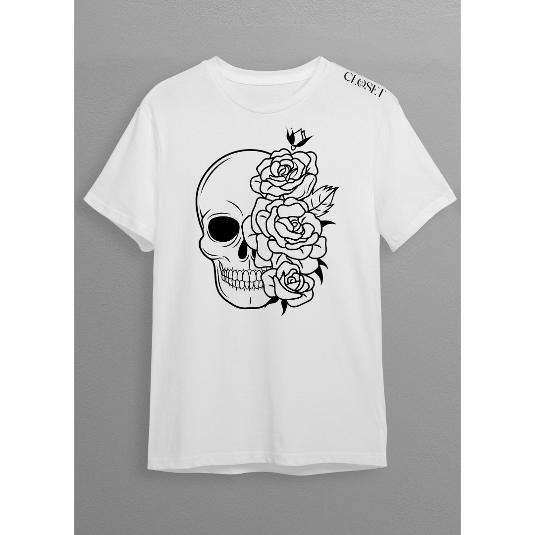 Skull and Roses Halloween T-Shirt